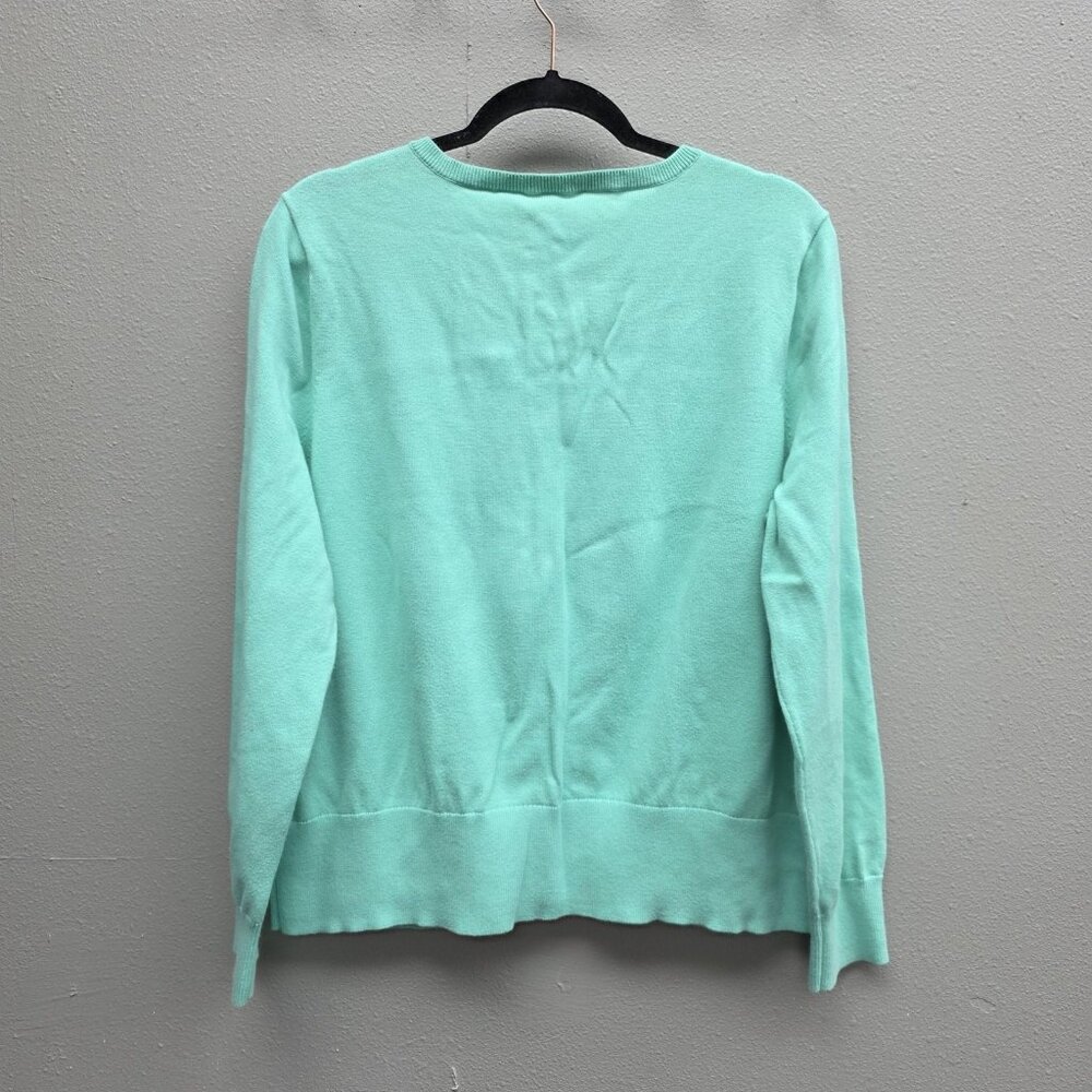 J Jill Cardigan Sweater Womens XL Mint Green Button Front Stretch Pockets Knit - Picture 5 of 8